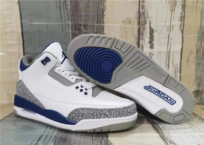 Men's Running weapon Air Jordan 3 White/Blue Shoes 0105 Men's Running weapon Air Jordan 3 White/Blue Shoes 0105